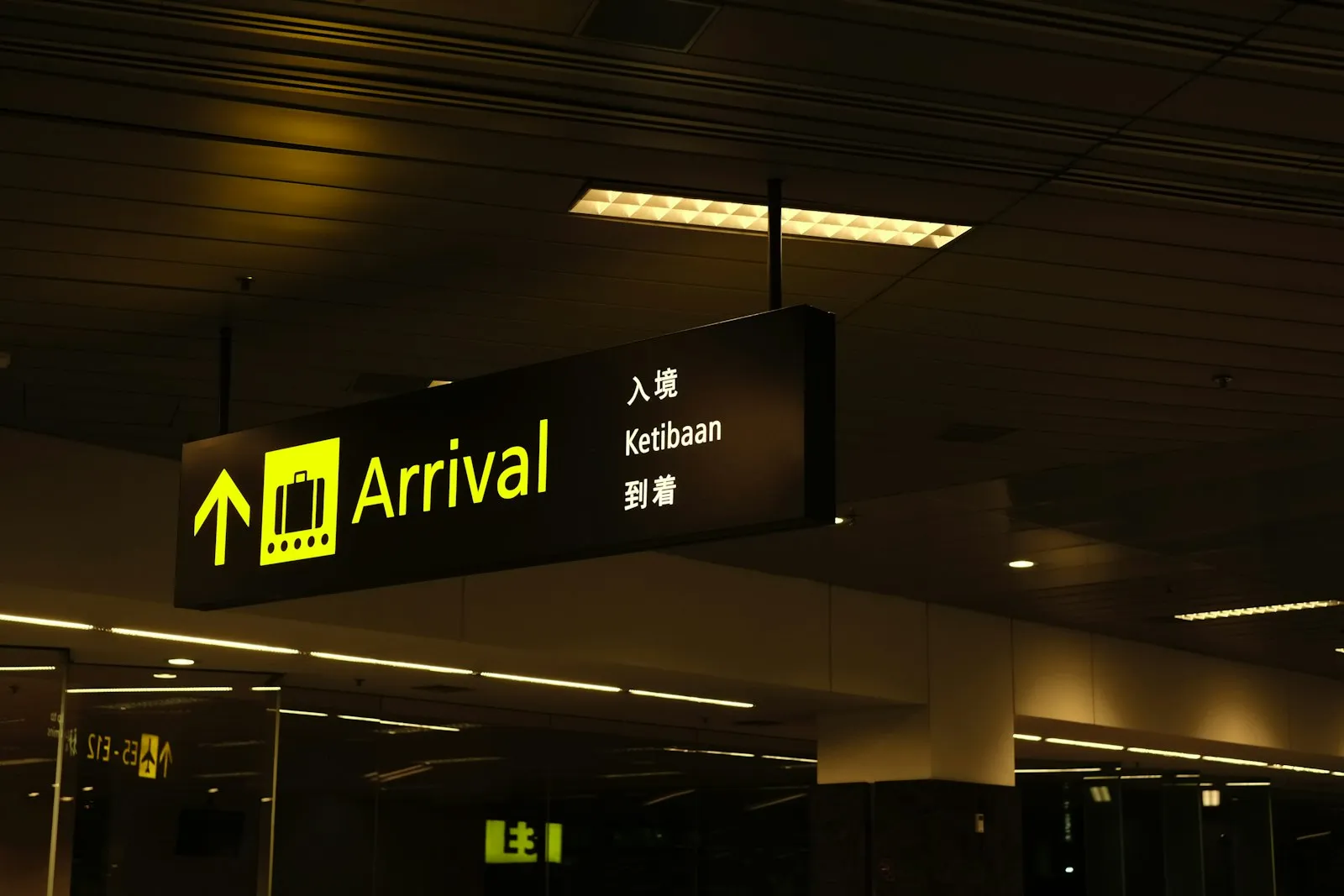 Airport arrival signage